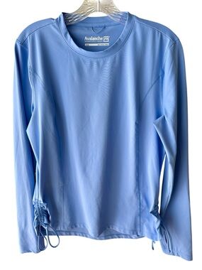Avalanche Periwinke Blue Long Sleeve Workout Top with Side Size Large